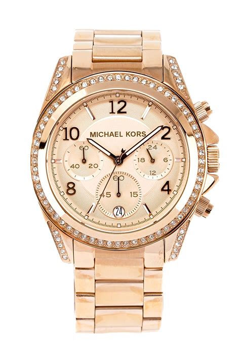 michael kors blair chronograph watch rose gold